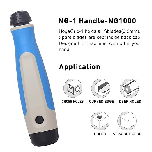Deburring Tool Kit with 10 High-Speed Steel Blades – Rotary Burr Removal Tool for Metal, Plastic, Aluminum, Copper, and Wood – Heavy-Duty Swivel Handle for Smooth Edge Cleaning