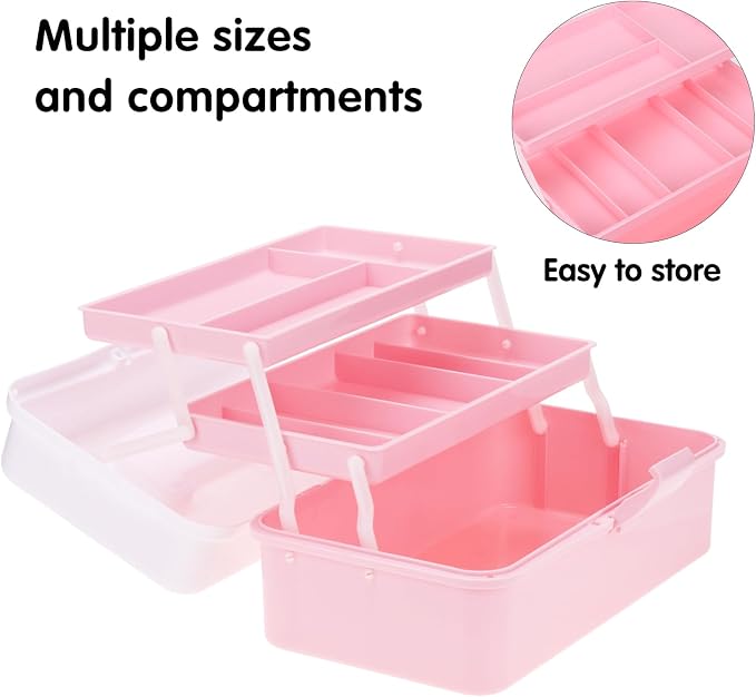 Hair Accessories Organizer, Tackle Box Craft Storage Portable Folding Toolbox - Image 4