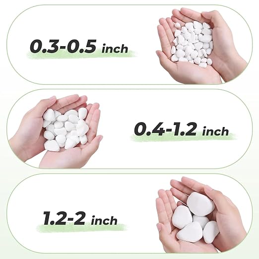 SIDONG 20 LB White River Rocks, 0.4-1.2 Inches Matte Pebbles - Image 7