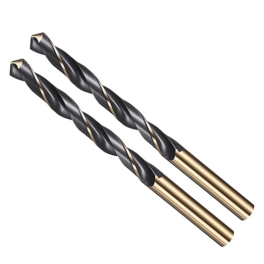 Drill Bit, 10mm Cutting Diameter, 4341 HSS Gold and Black 118° Cutting Angle Number Jobber Bits - (Applications: for Drilling Soft Metal Plastic Wood), 2-Pieces