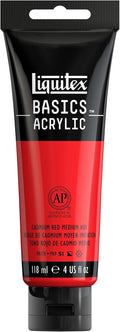 Liquitex BASICS Acrylic Paint, 118ml Tube, Cadmium Red Medium Hue by Liquitex