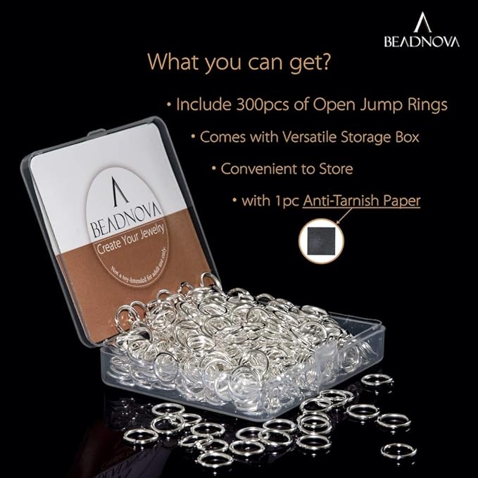 BEADNOVA 10mm Jump Rings Silver Jewelry Jump Rings - Image 2