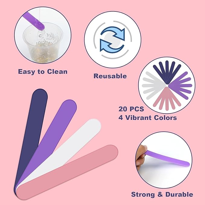 HTVRONT Stir Sticks for Epoxy Resin, 4 Colors | PVC Material, Reusable Plastic - Image 2