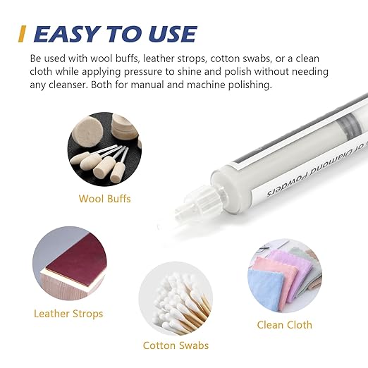 SCOTTCHEN Diamond Polishing Paste,100,000 Grit 0-0.25 Microns Lapping Compound with 50% Concentration of Diamond Powders for Jewelry, Metal, Ring, Glass, Coin,etc.-5 Gram