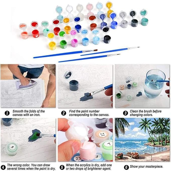 Mrnsiet Paint by Number for Adults Beginners, Easy Seaside Town Paint by - Image 8