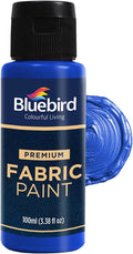 BLUEBIRD Fabric Paint, Sky Blue, 3.4 Fl Oz, Permanent Fabric Paints by BluebirdArts