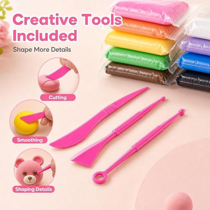 Air Dry Clay Kit for Kids – 36 Colors Non-Toxic Soft Modeling Clay Set | - Image 3