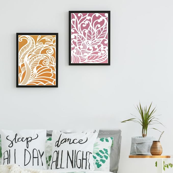 Stencils for Crafts Reusable Texture Stencils Floral Stencil Leaf Tree - Image 5