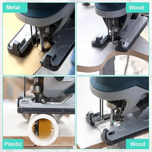 50 PCS Contractor Jigsaw Blades Set - Assorted T-Shank Jig Saw Blades for Wood, Plastic and Metal Cutting(T118A,T118B,T101AO,T101B,T101BR,T144D)