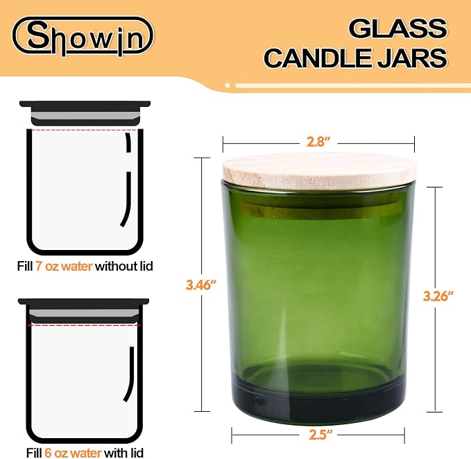 SHOWIN Thick Candle Jars for Making Candles 16 Pcs, 7 OZ Empty Jars - Image 4