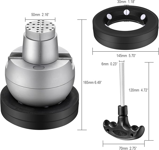 DZQ Ball Vise 5" Engraving Setting Tool 360°Rotation Professional Ball Vise 36PCS Attachment Jewelry Engraving Block Tools Standard Block