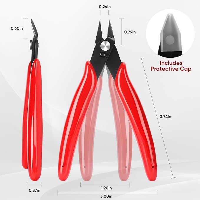 5 Inch Flush Cutters, 1 Pack Micro Wire Cutters, Sharp Zip Tie Cutter, - Image 2