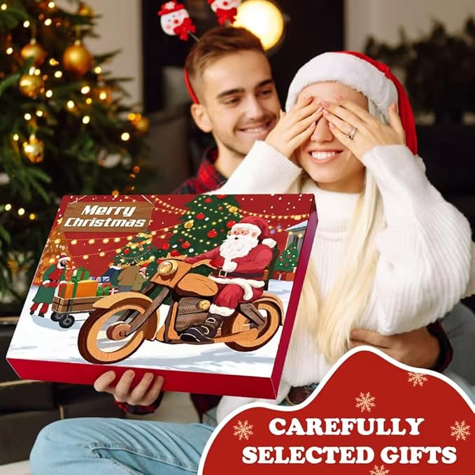 Christmas Wood Carving Kit, 24Pcs Carving Tools with Christmas Surprise Present,Whittling Knife Kit with 3 Block Carving Knives Advent Calendar 2025 for DIY Aldult Beginners Hobby