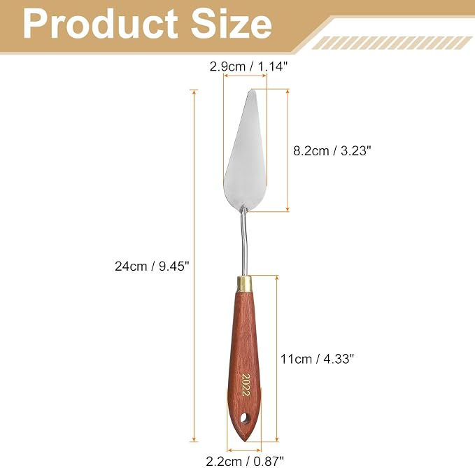 HARFINGTON Palette Knife Painting Tool 3.23" x 1.14" Stainless Steel Teardrop - Image 2