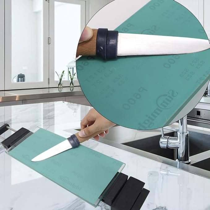 SCOTTCHEN Flat Glass Lapping Plate Sharpening System Dead Flat Float Plate Glass For Sharpening 5-1/8in W x 11-7/8in L x 8mm T -1pcs