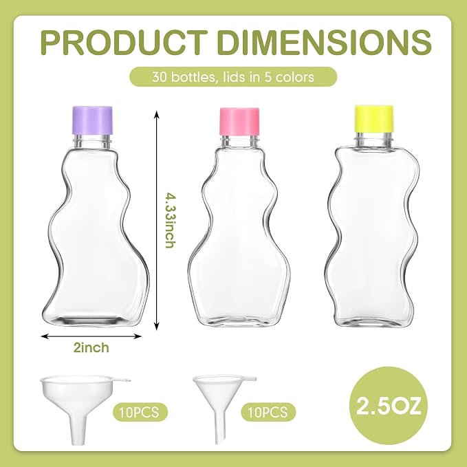 Yaomiao 30 Packs 2.5 oz Plastic Sand Art Bottles - Image 2