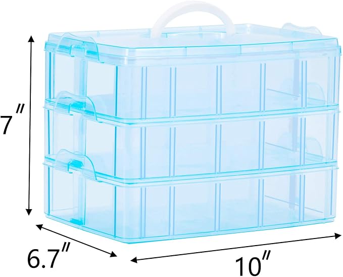 Sooyee Craft Storage Organizer, Hot Wheels Case, Sewing Box, 3-Tier Plastic - Image 6