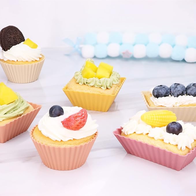 24Pack Silicone Muffin Cups, Reusable Cupcake Liners Molds - Image 3