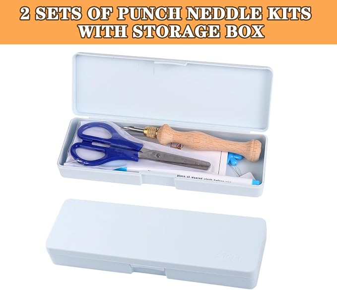 2 Sets Punch Needle Kit with Storage Box, Adjustable Tool with - Image 6