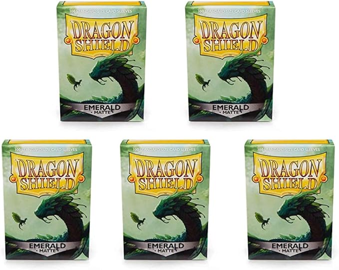 5 Packs Dragon Shield Matte Emerald Standard Size 100 ct Card Sleeves Value by DragonShield