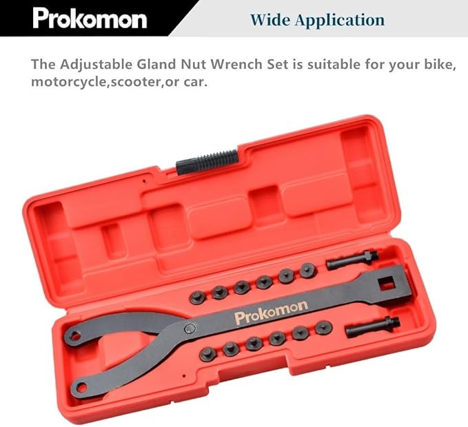 Prokomon Variable Cylinder Spanner Wrench Set; 15Pc Adjustable with Variable Spanner Wrench Pins