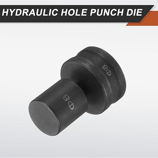HARFINGTON Hydraulic Hole Punch Die Φ8mm Round Hole 40Cr Steel Electric Punching Kit for CH70 Electric Punching Machine, Black