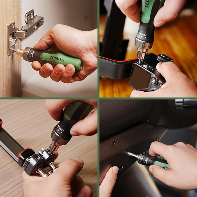 24 in 1 Multi-Bit Ratcheting Screwdriver, Magnetic Interchangeable Ratchet Screwdriver with Changeable Bits（Phillips,Slotted,Hex,Square,Torx）for Home,Work,DIY.