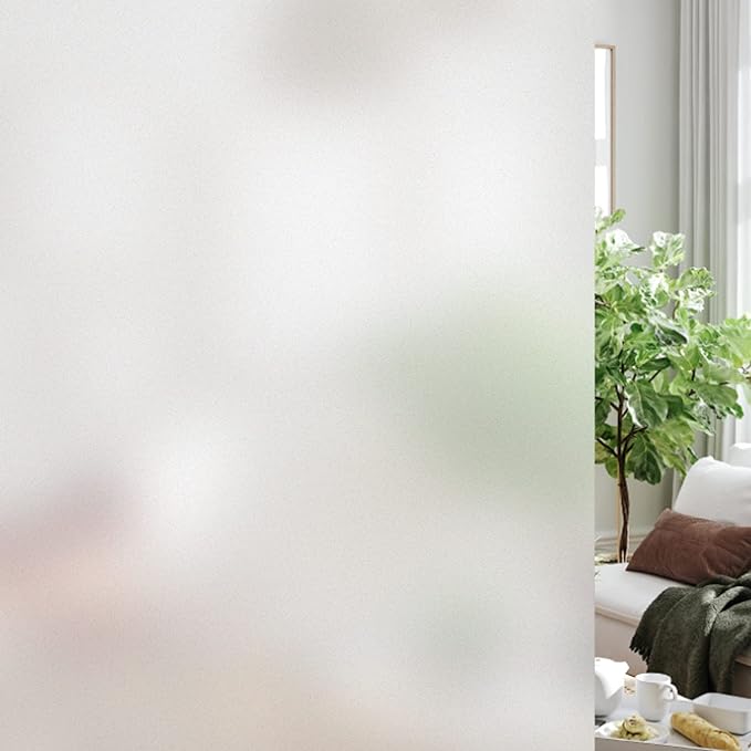 HIDBEA Frosted Window Privacy Film Non-Adhesive, Reusable Window Glass Films by HIDBEAWindowFilm
