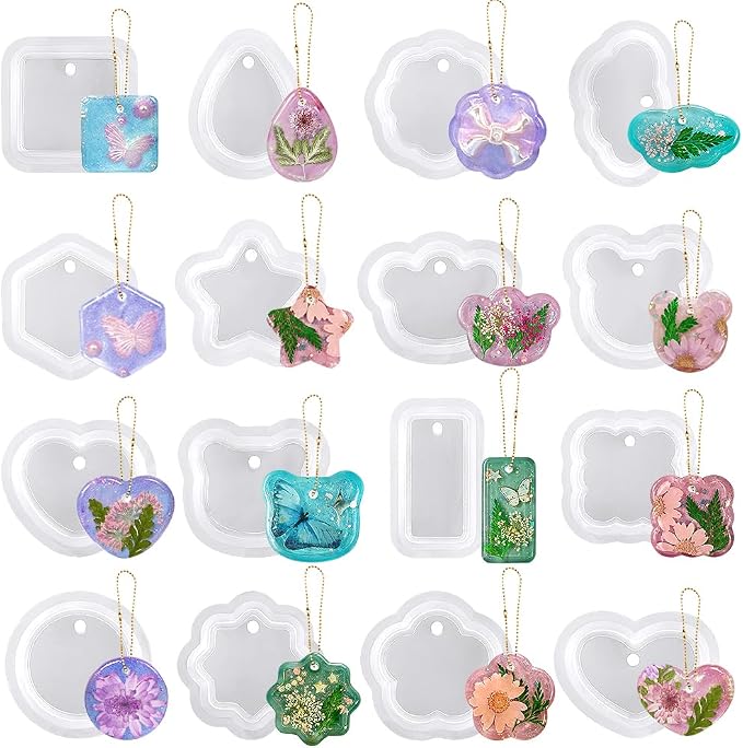 RESINWORLD 16pcs Variety Geometric Pendant Silicone Molds by ResinWorld