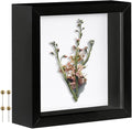 Black 5x5 Shadow Box Display Frame, Premium Linen Backboard and Included by Unknown