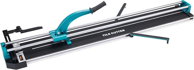 VEVOR Manual Tile Cutter, 48 inch Professional Porcelain Ceramic Tile Cutter, Double Rails with Tungsten Carbide Cutting Wheel, Anti-Skid Feet & Infrared Positioning for Home Industrial