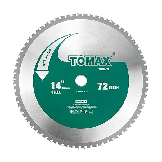 14 Inch 72 Tooth Industrial Level Steel and Ferrous Metal Saw Blade with 1 Inch Arbor