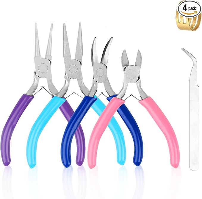 4 Pack Jewelry Making Pliers Tools Set, Jewelry Making Needle Nose Chain Nose by MUZHUPGUZ