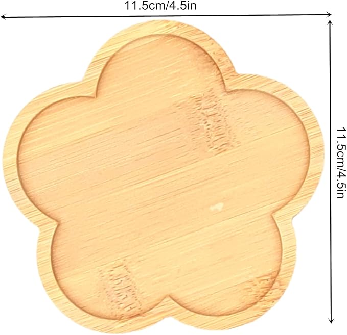 4PCS Mosaic Bamboo Coasters for Crafts, Blank Base Trays, Drinking Cup Coaster - Image 2