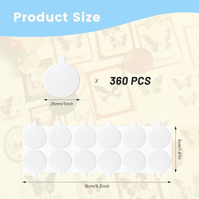 360 PCS Double Sided Adhesive Wax Seal Stickers Removable Sticky Tack Putty - Image 2
