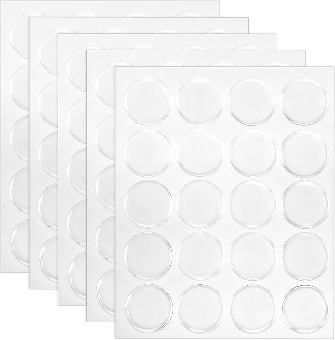 100 PCS Epoxy Stickers 1" Round Epoxy Bottle Cap Stickers Clear Epoxy-Resin by Unknown