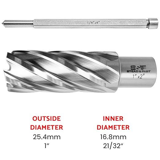 S&F STEAD & FAST Annular Cutter High Speed Steel 1" x 2" with Pilot Pin