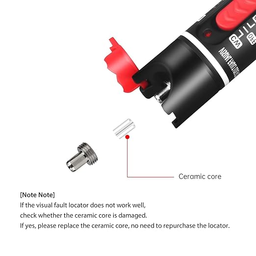 2pc Fiber Optic Visual Fault Locator VFL Fiber Optic Cable Tester with 2pcs Singlemode 9/125um FC Male to LC Female Adapter, Yellow Switch (Mode Number: VFL-50)
