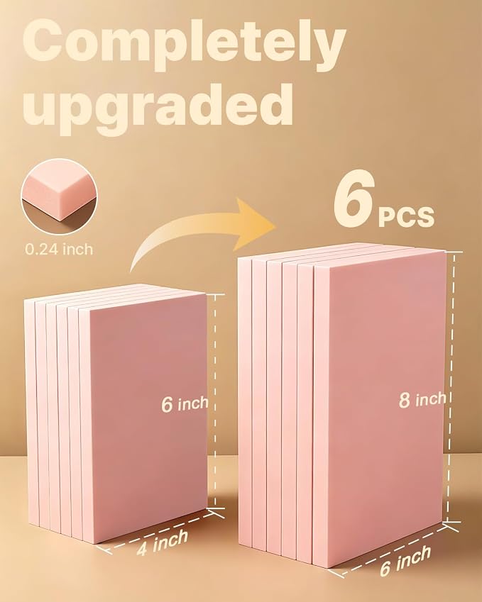 Rubber Linoleum Blocks for Printmaking: 6Pcs 6" x 8" Stamp Carving Kit - Image 5