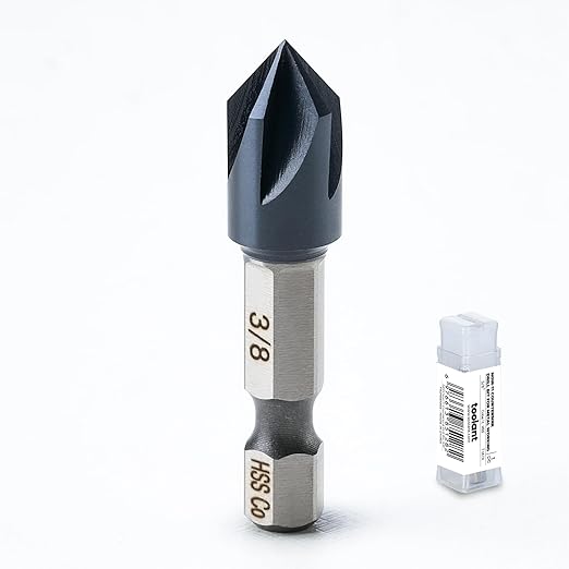 toolant 3/8" Noir-Ti Cobalt Countersink Drill Bit(Pro), Titanium Aluminum Nitride Coated with Quick Change Hex Shank