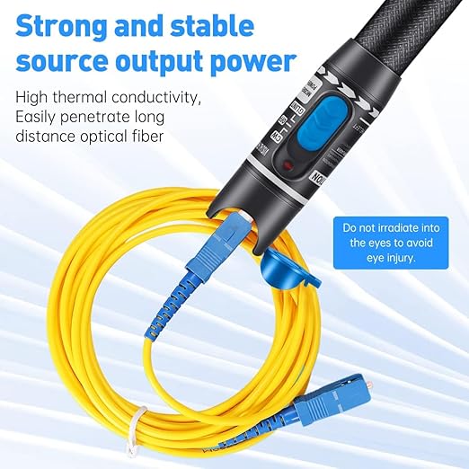Moocci 3 Pcs Visual Fault Locator Fiber Optic Tester - VFL Fiber Optic Cable Tester Meter with FC to LC Adapter - Tools Kit for FC/SC/ST/LC Connector,Network Cable Test - Purple Blue Black