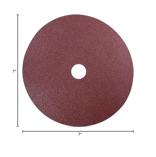BHA Aluminum Oxide Resin Fiber Sanding and Grinding Discs, 7” x 7/8” Arbor Hole, 120 Grit - 25 Pack
