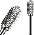 Carbide Burr Set 1/4" Shank SC-5 Die Grinder Bits Tungsten Double Cut Burr Bits (1/2" Cutter Dia X 1" Cutter Length) for Die Grinder Kits Metal Grinding Drilling Polishing (1pcs)