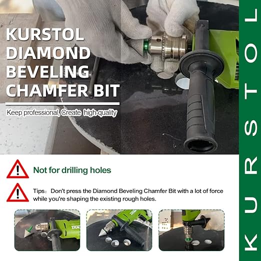 Diamond Core Drill Bit Kit - 6/8/10/20/25/28/35/45/50/65mm Triangle Shank +35mm Hex Shank Beveling Chamfer Bit Tile Hole Saws for Dry Drilling Porcelain Ceramic Tile Granite Marble Stone