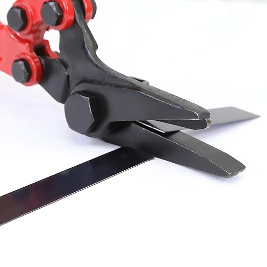 Heavy Duty Strapping Cutter - 18" High Carbon Steel Blade for Steel & Polyester (PET) Strapping up to 2" Width & 0.044" Thickness - Ergonomic Handle for Comfort & Precision Cutting