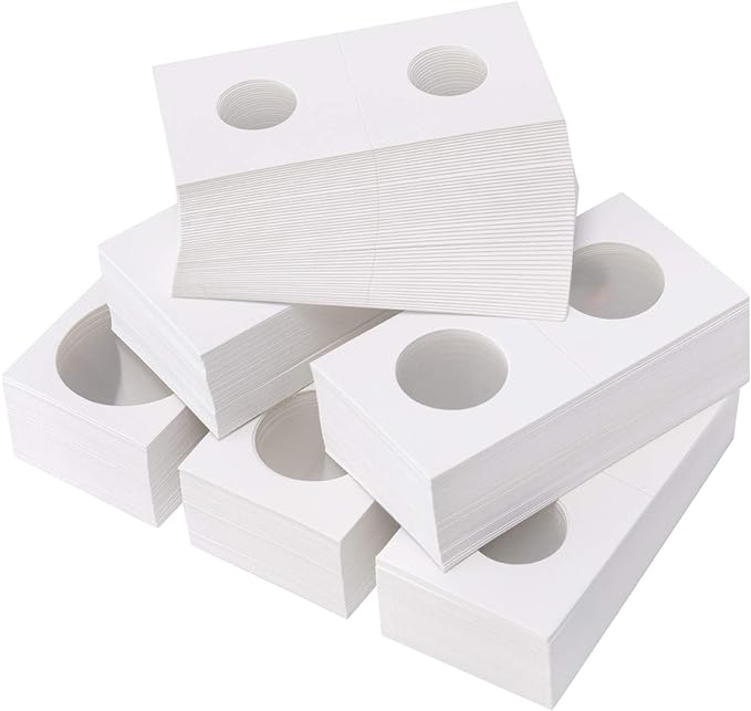 300 Pieces Cardboard Coin Holder Flip Mega Assortment, 2 by 2 Inch by Favourde