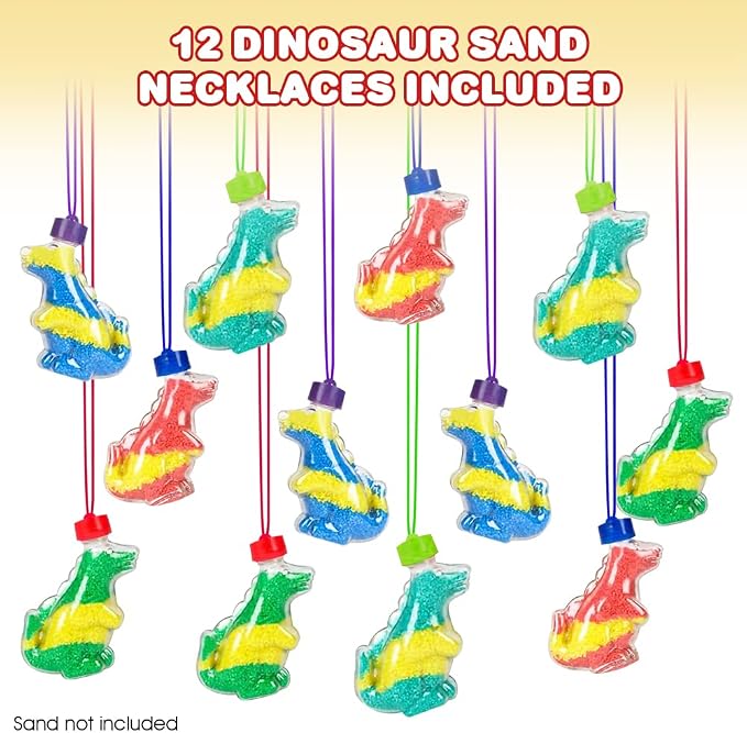 ArtCreativity Dinosaur Sand Art Bottle Necklaces, Craft Kit - Image 2