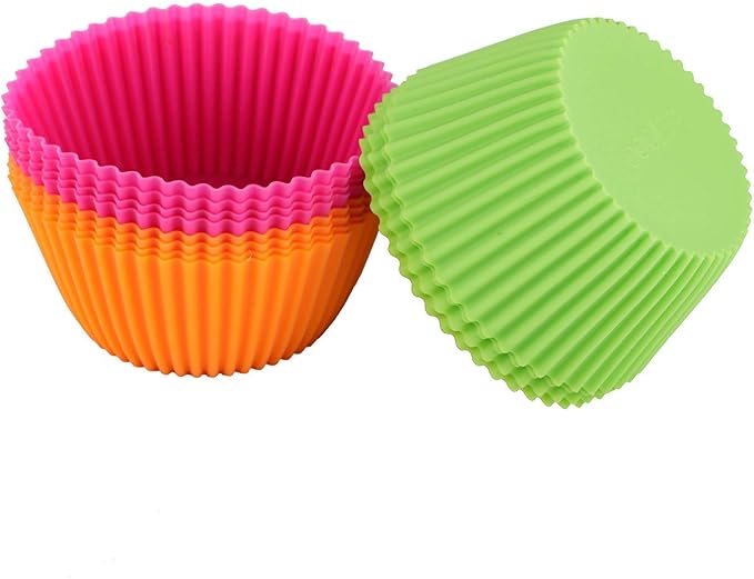 Webake Silicone Baking Cups, 4.3 nch Jumbo Nonstick Cupcake Liners 12-Pack | - Image 6