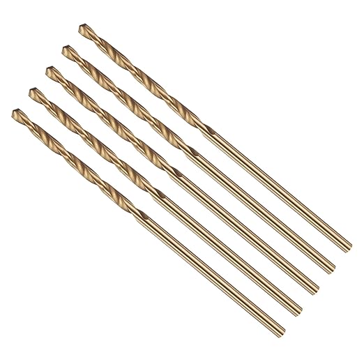 Drill Bit, #51 Cutting Diameter, 4341 HSS Gold Finish 118° Cutting Angle Number Jobber Bits - (Applications: for Drilling Soft Metal Plastic Wood), 5-Pieces