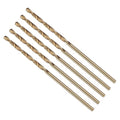 Drill Bit, #51 Cutting Diameter, 4341 HSS Gold Finish 118° Cutting Angle Number Jobber Bits - (Applications: for Drilling Soft Metal Plastic Wood), 5-Pieces
